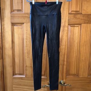Spanx, faux leather leggings, size M